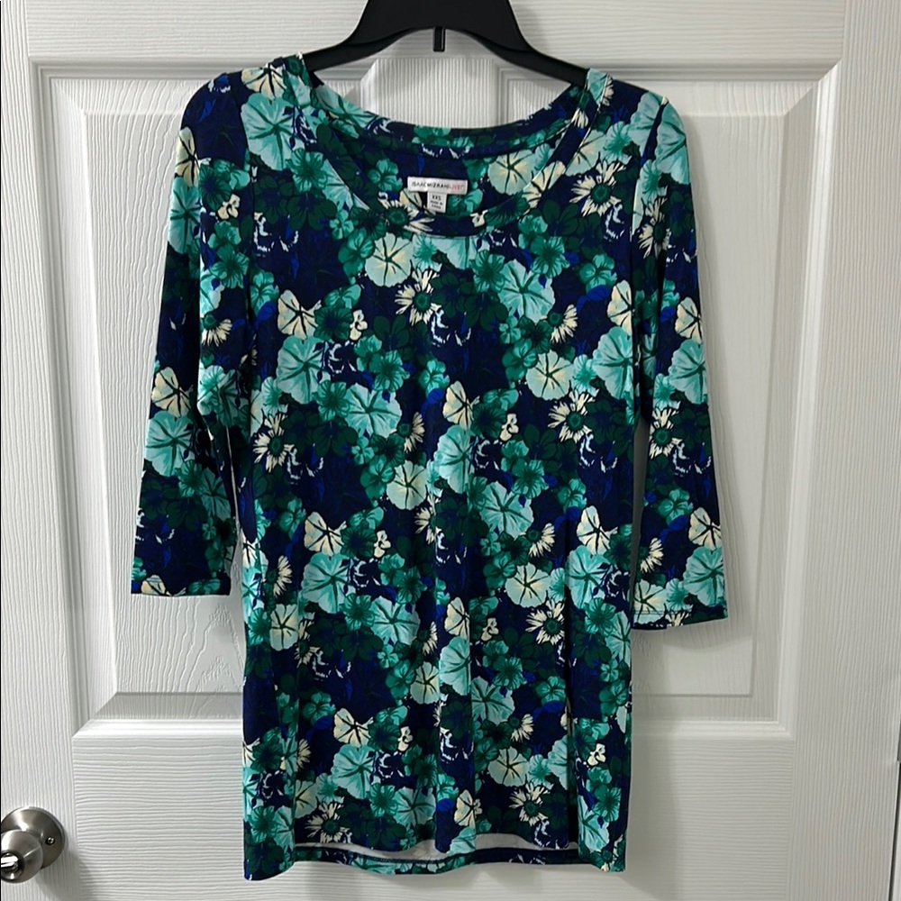 XXS Floral Print Women's Tunic Length top